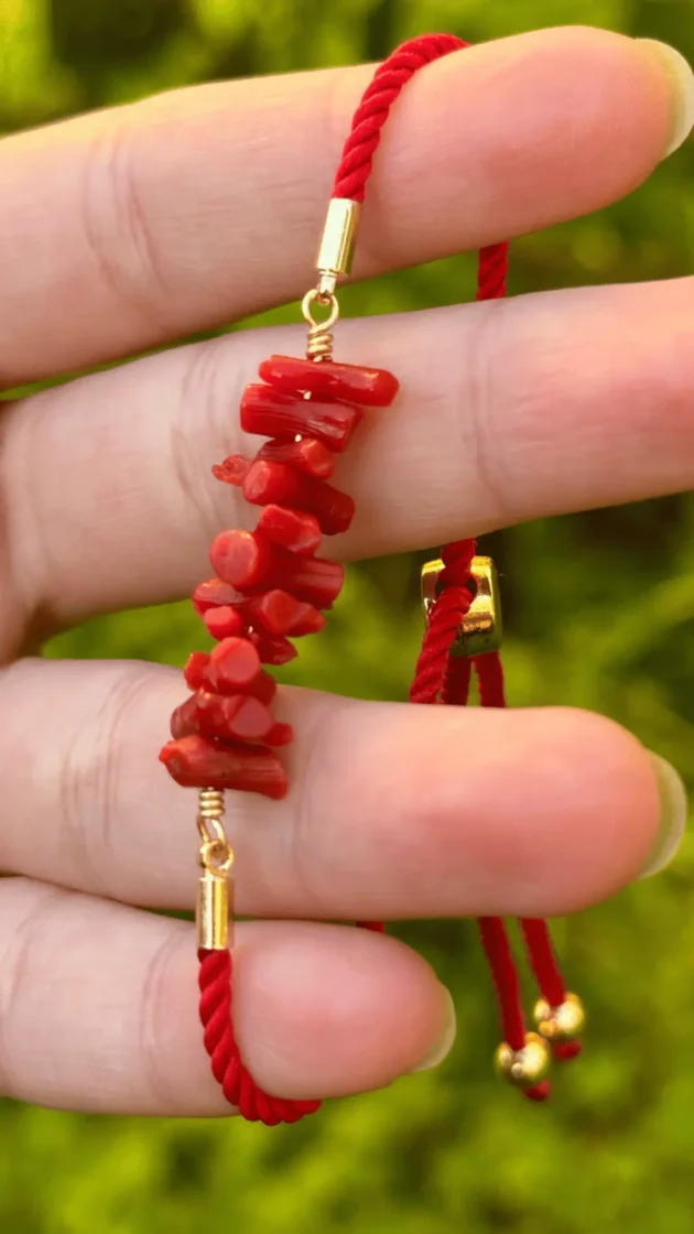 Bracelet Corail Rouge Naturel